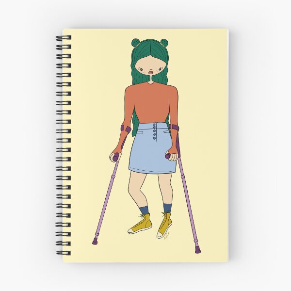 Item preview, Cute Girl With Forearm Crutches (Yellow) designed and sold by misslovelymess.