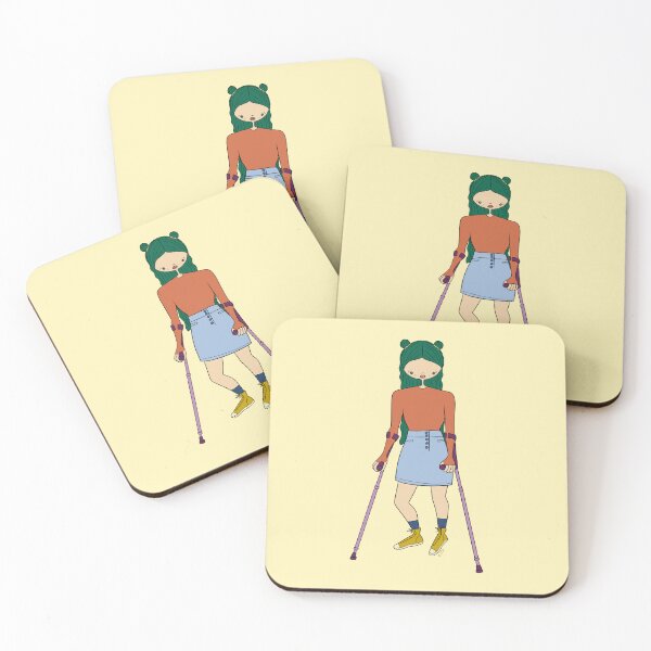 Item preview, Cute Girl With Forearm Crutches (Yellow) designed and sold by misslovelymess.