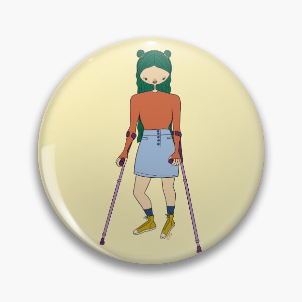 Item preview, Cute Girl With Forearm Crutches (Yellow) designed and sold by misslovelymess.
