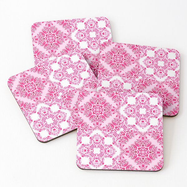 Item preview, Pink and White Mediterranean Style Tile Pattern designed and sold by PirateAvocado.