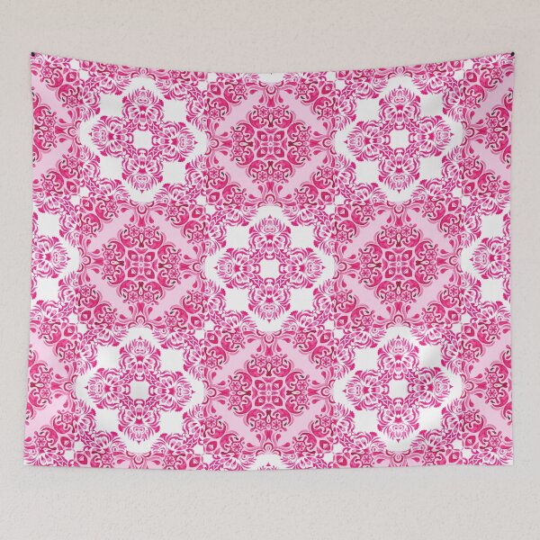 Item preview, Pink and White Mediterranean Style Tile Pattern designed and sold by PirateAvocado.