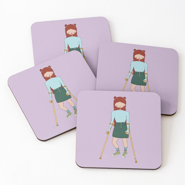 Item preview, Cute Girl With Forearm Crutches (Purple) designed and sold by misslovelymess.