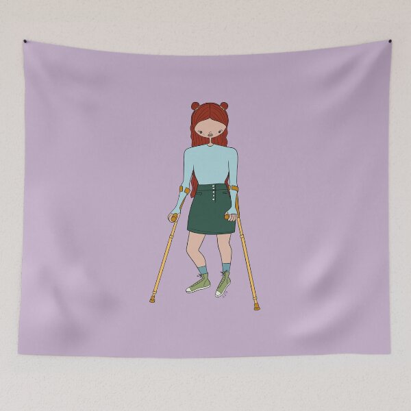 Item preview, Cute Girl With Forearm Crutches (Purple) designed and sold by misslovelymess.