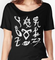 Camiseta ancha para mujer Cazadores de sombras, Runas de cazadores de sombras, Instrumentos mortales