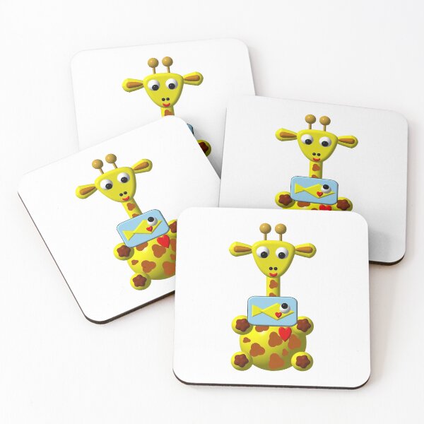 Item preview, Cute giraffe with goldfish designed and sold by Artist4God.