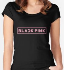 Blackpink Logo- Pink Women's Fitted Scoop T-Shirt