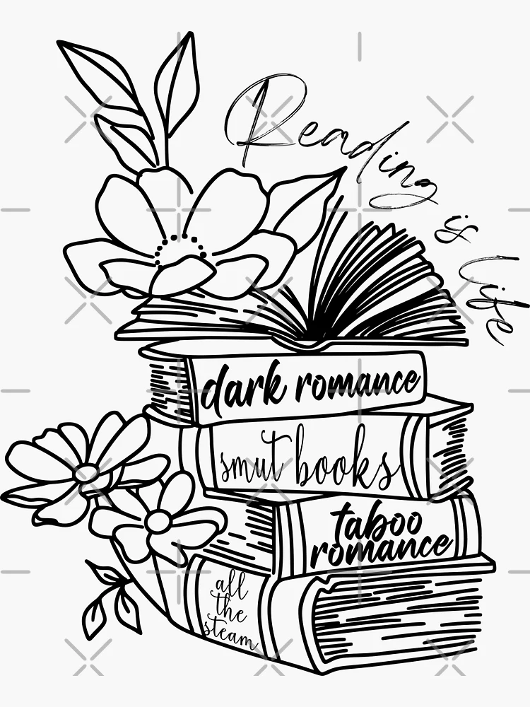 Dark Romance Reader, Reading is life,TBR Pile, aesthetic Bookish Reader  Sticker for Sale by WhipsAndKisses