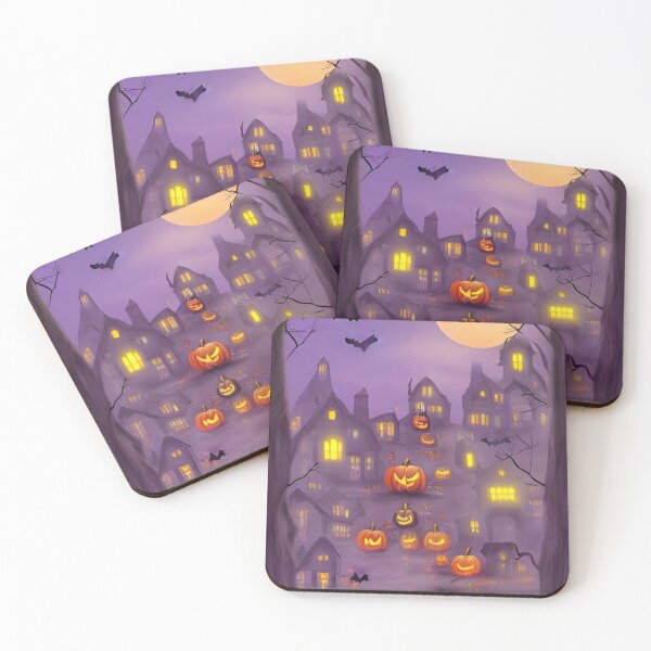 Item preview, Spooky Jack-o-lantern haunted house painting designed and sold by Art-of-AI.