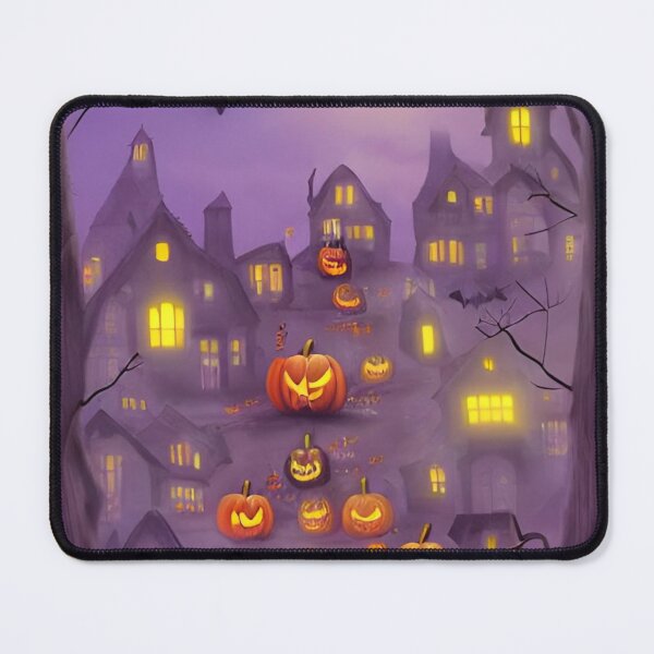 Item preview, Spooky Jack-o-lantern haunted house painting designed and sold by Art-of-AI.