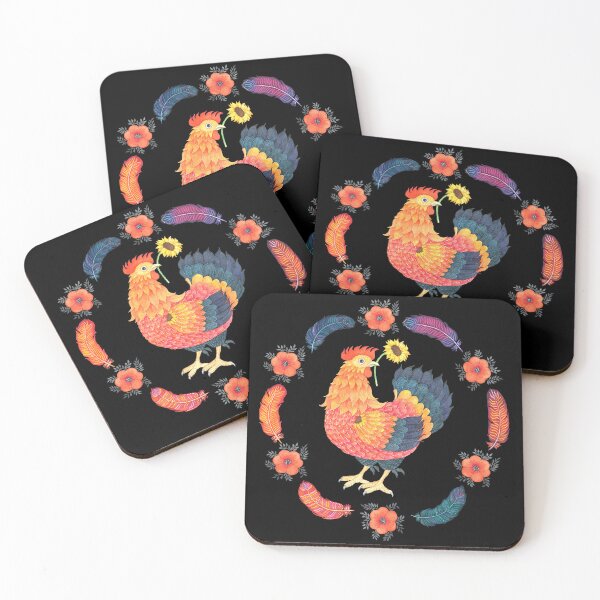 Item preview, Chicken in a feather circle designed and sold by Nonna Mynatt.