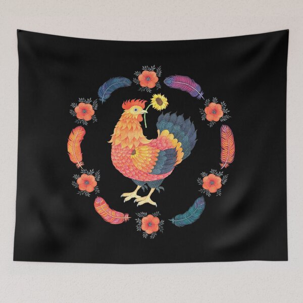 Item preview, Chicken in a feather circle designed and sold by Nonna Mynatt.