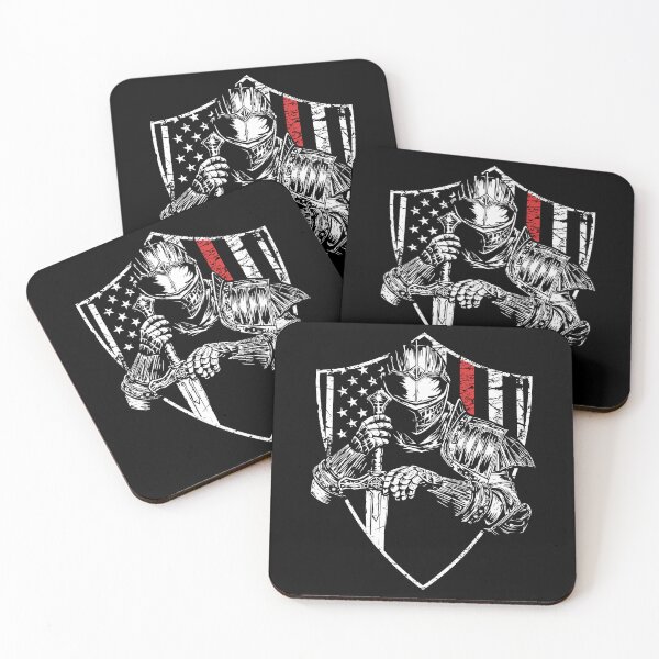 Item preview, Knight with America Flag Red Line designed and sold by Marsdk Art.