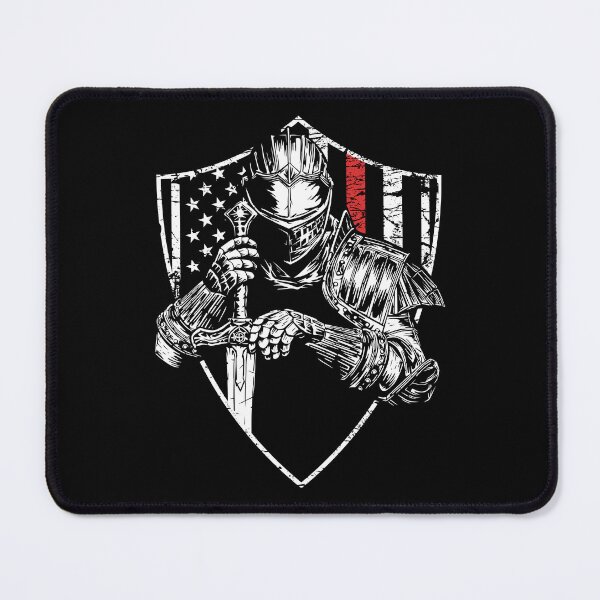 Item preview, Knight with America Flag Red Line designed and sold by Marsdk Art.