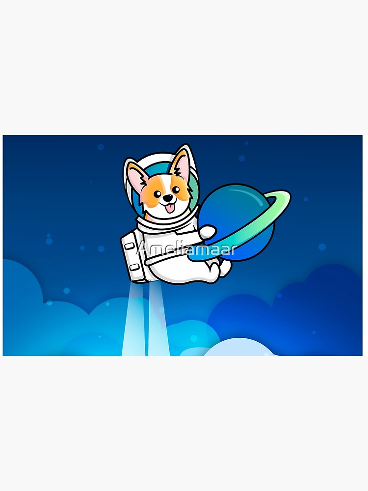 Corgi Astronaut in Space by Ameliamaar