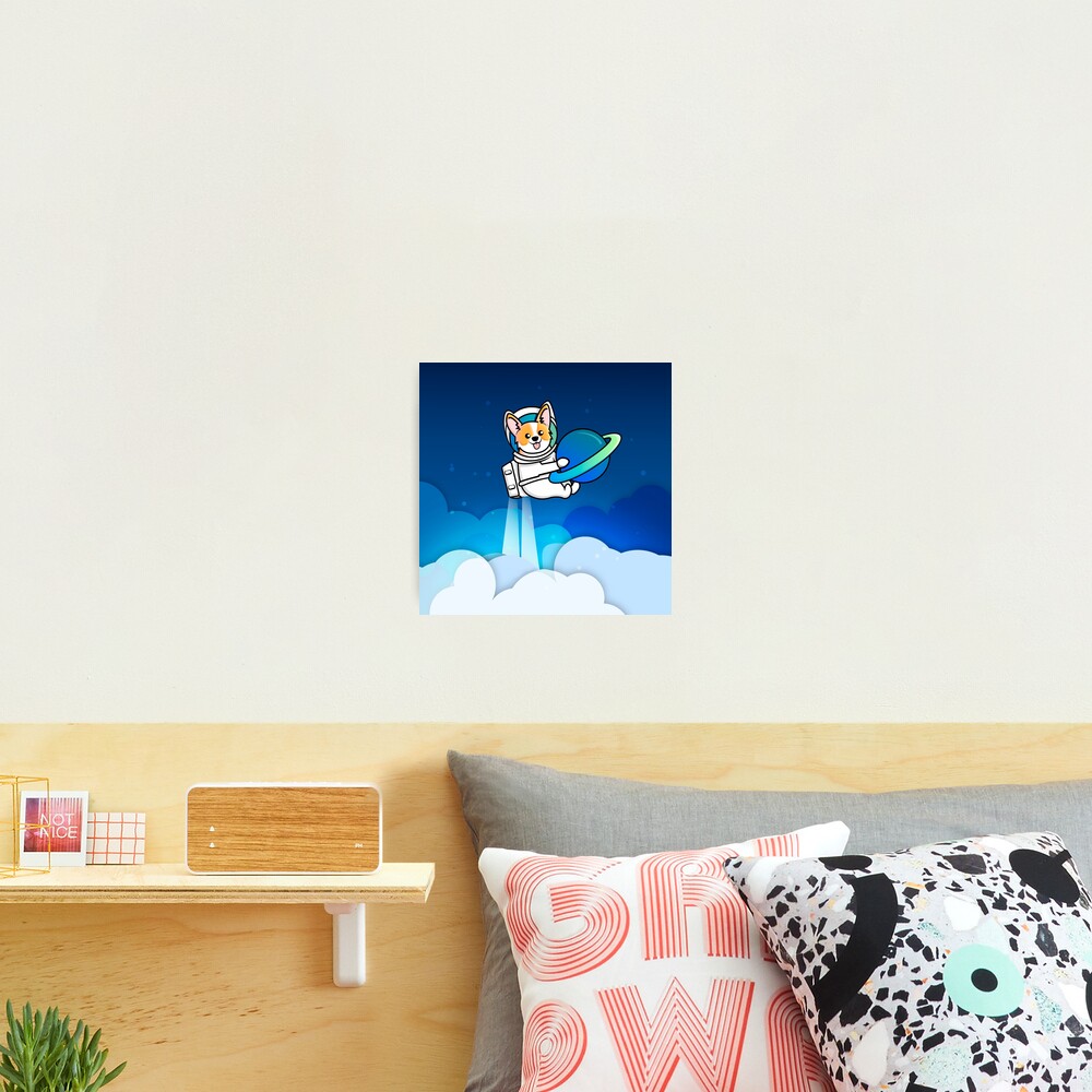 Corgi Astronaut in Space Photographic Print