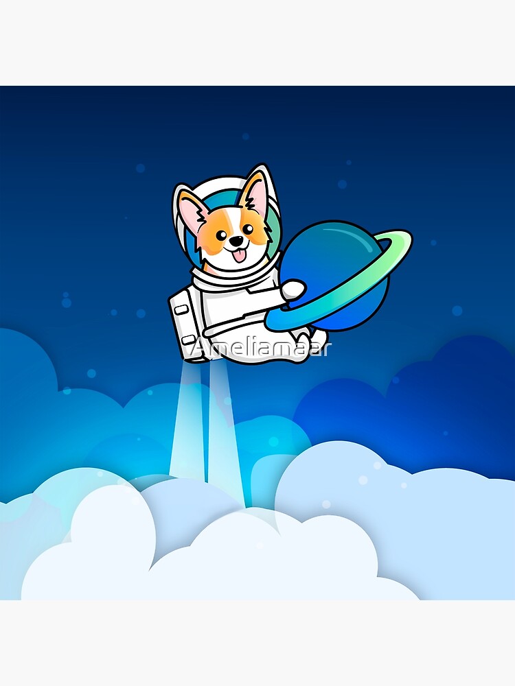 Corgi Astronaut in Space by Ameliamaar
