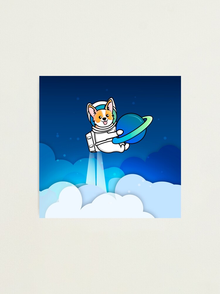 Alternate view of Corgi Astronaut in Space Photographic Print