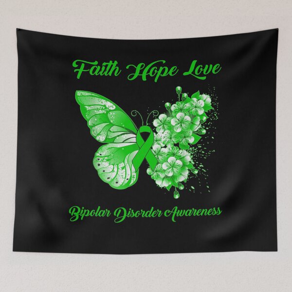 Item preview, Faith Hope Love Bipolar Disorder Awareness Butterfly Ribbon Gifts designed and sold by Adropine.
