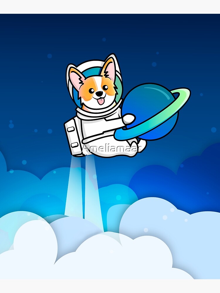 Corgi Astronaut in Space by Ameliamaar