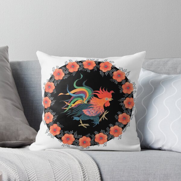Item preview, Rooster in a flower circle designed and sold by Nonna Mynatt.