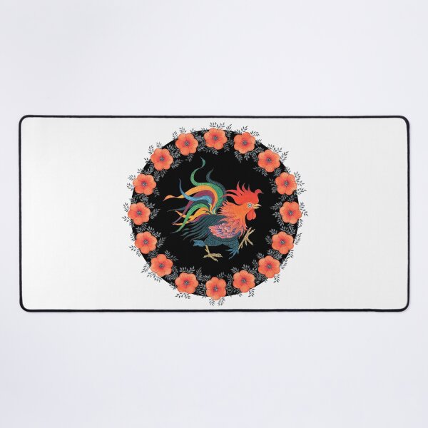 Item preview, Rooster in a flower circle designed and sold by Nonna Mynatt.