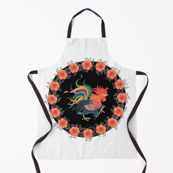 Item preview, Rooster in a flower circle designed and sold by Nonna Mynatt.