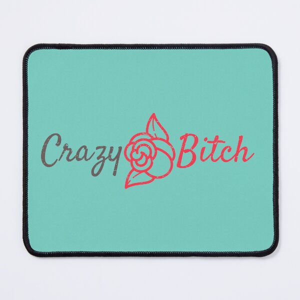 Item preview, Crazy Bitch Red Rose Fancy Text designed and sold by IronicBGear.