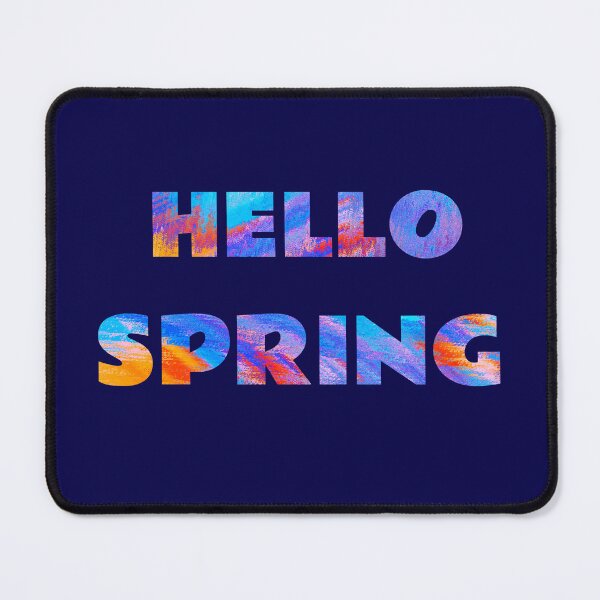 Item preview, Hello Spring blue design with image inside text. designed and sold by moxdesign.