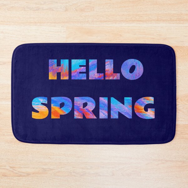 Item preview, Hello Spring blue design with image inside text. designed and sold by moxdesign.