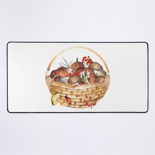 Item preview, Watercolor Wild Mushrooms and Berries Basket Harvest designed and sold by silviaol.