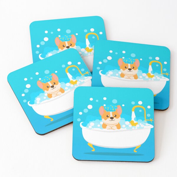 Item preview, Corgi taking a bath designed and sold by Ameliamaar.