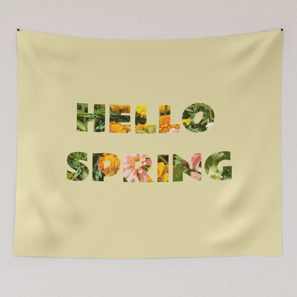 Item preview, Hello Spring green design with image inside text. designed and sold by moxdesign.