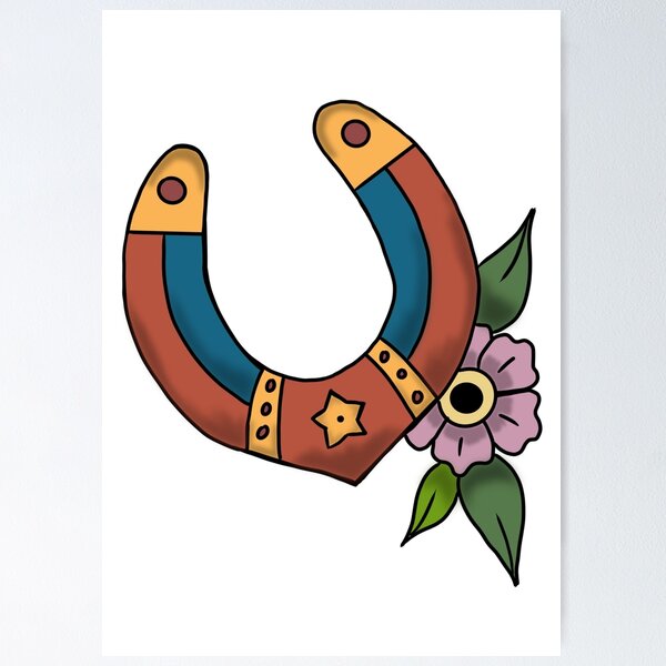 Lucky Jones Horseshoe Tattoo - Tattoo - Posters and Art Prints | TeePublic