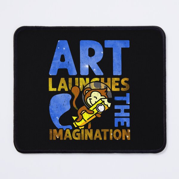 Item preview, Art Launches the Imagination Monkey Astronaut Pencil Drawing Quote designed and sold by CRHPOD20.