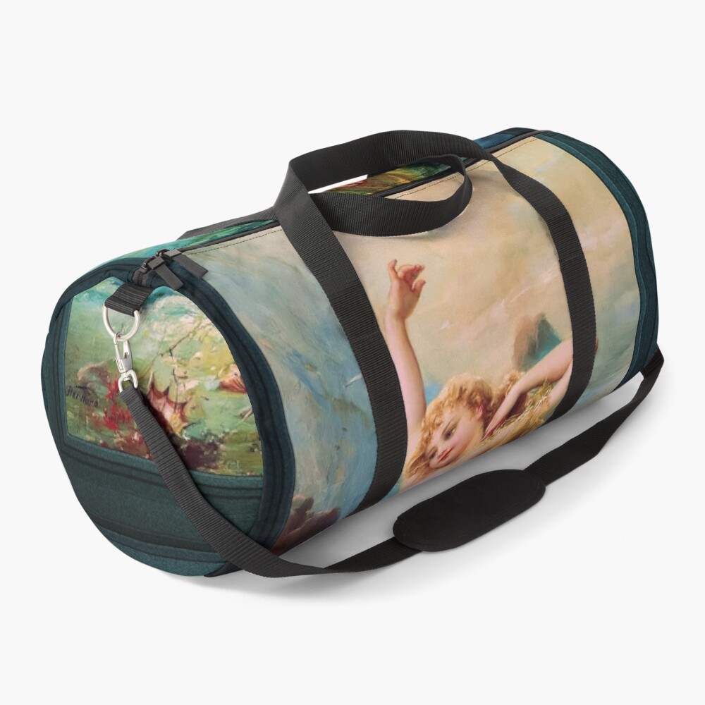 Water Nymph by Joseph Bernard (Hans Zatzka) - A Beauty Of The Sea 3 Water Nymph by Joseph Bernard (Hans Zatzka) Remastered Xzendor7 Classical Art Old Masters Reproductions Duffle Bag
