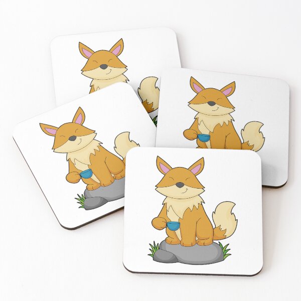 Item preview, Fox with Coffee cup designed and sold by Snabdesign84.