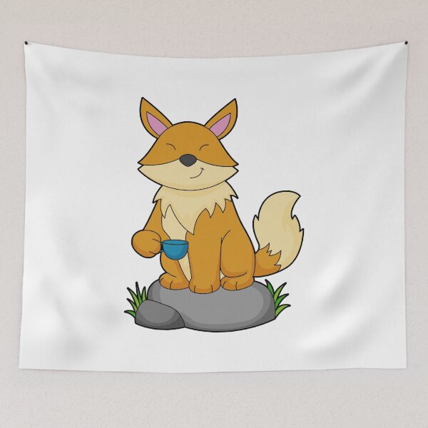 Item preview, Fox with Coffee cup designed and sold by Snabdesign84.