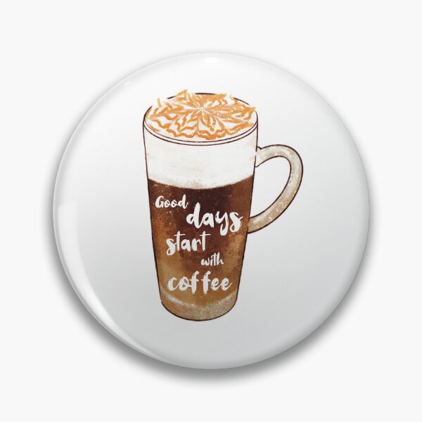 Item preview, Coffee Latte Macchiato glass watercolor Quote good days start with coffee designed and sold by northernhugs.
