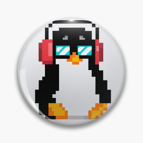 Item preview, Pixel Penguin Wearing Headphones And Sunglasses designed and sold by Zestpond.