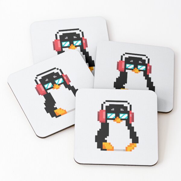 Item preview, Pixel Penguin Wearing Headphones And Sunglasses designed and sold by Zestpond.