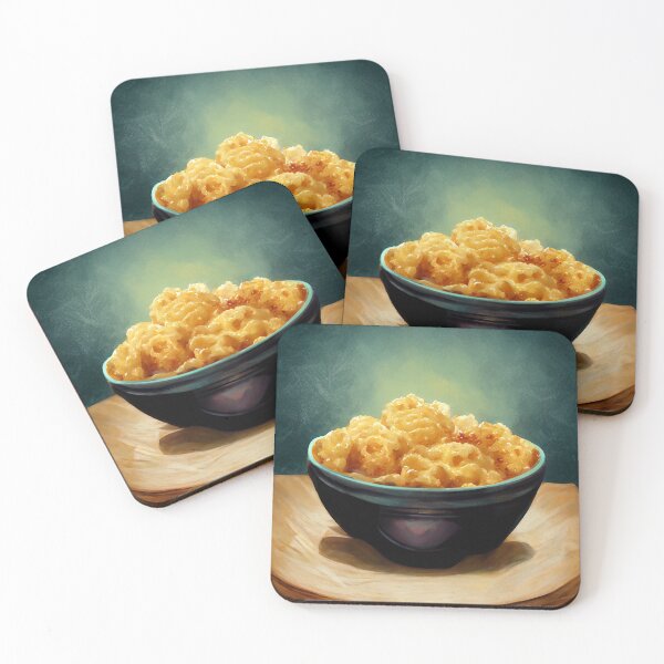 Item preview, Tazón de macarrones con queso y queso en tazón negro designed and sold by SteampunkJuni.