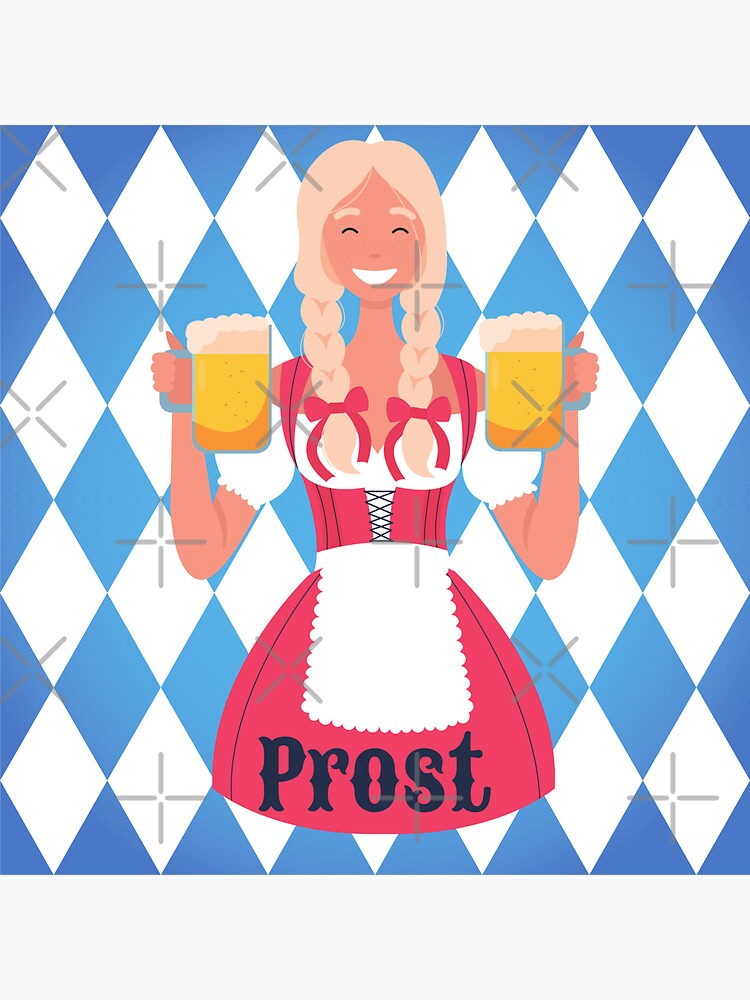 Ozapft Is Wear Dirndl Drink Bier Celebrate Oktoberfest Prost Sticker For Sale By