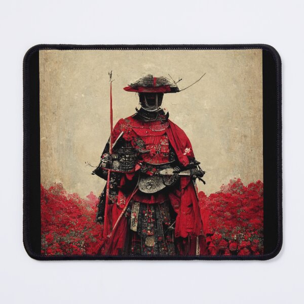 Item preview, Japanese Samurai with Red Accent- best selling designed and sold by Aditya Bhole.