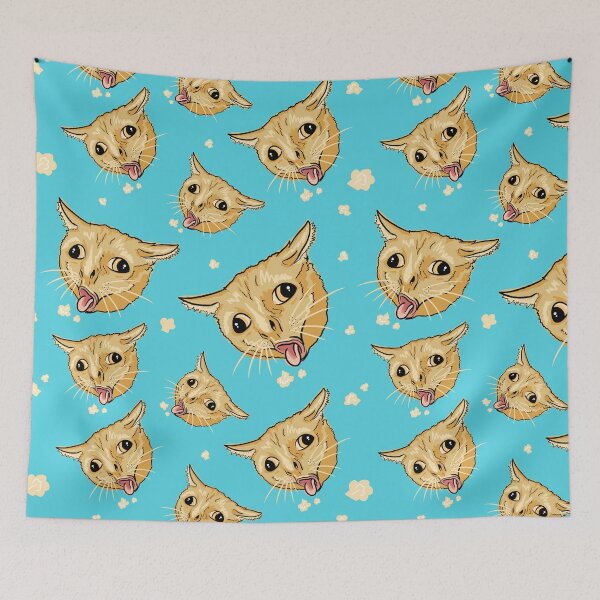 Item preview, coughing cat - teal designed and sold by RaenaCreates.