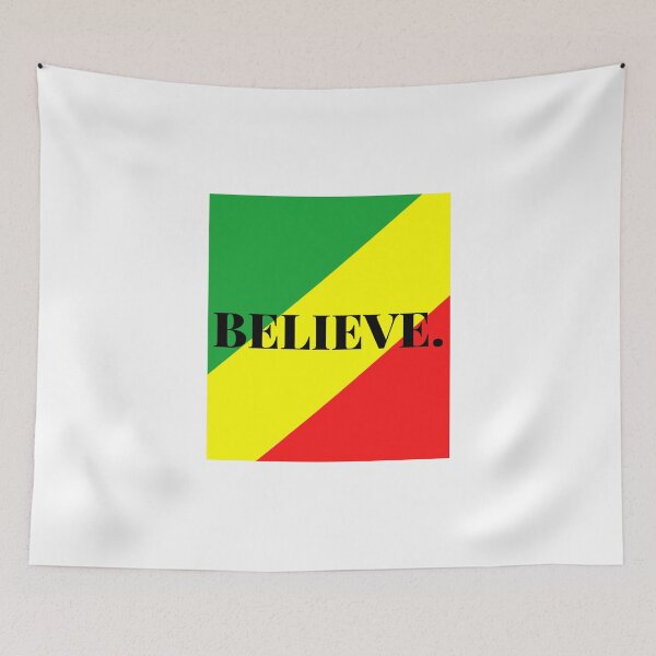 Item preview, Inspirational words: believe (African flag) designed and sold by AfricanProverbs.