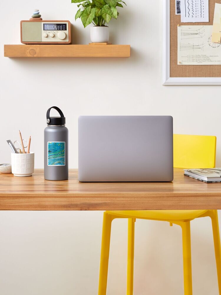 Alternate view of Green yellow and blue explosion Sticker