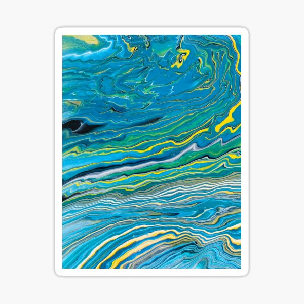 Green yellow and blue explosion  Sticker