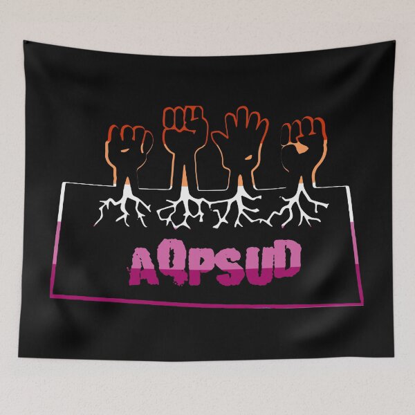Item preview, Logotipo de la bandera lesbiana del orgullo AQPSUD designed and sold by AQPSUD.