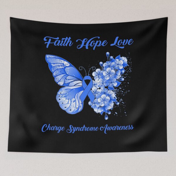 Item preview, Faith Hope Love Charge Syndrome Awareness Butterfly Ribbon Gifts designed and sold by Adropine.
