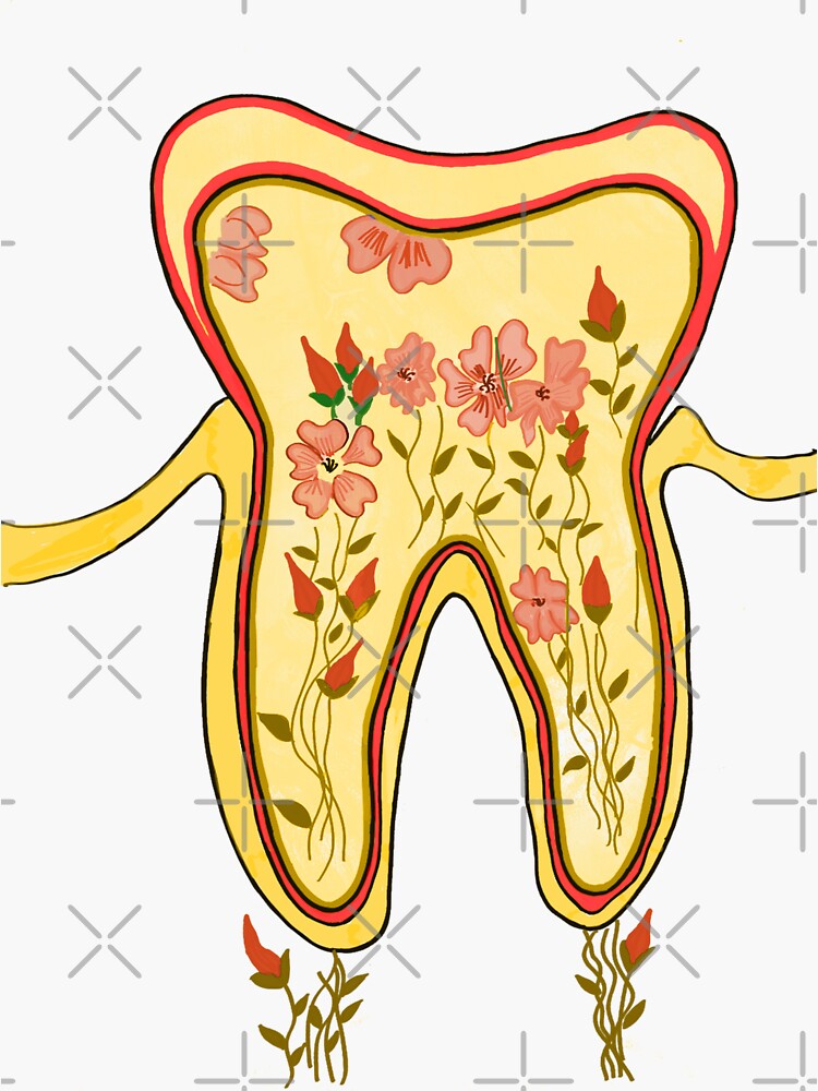 "Dentist art flowers" Sticker for Sale by imazone Redbubble